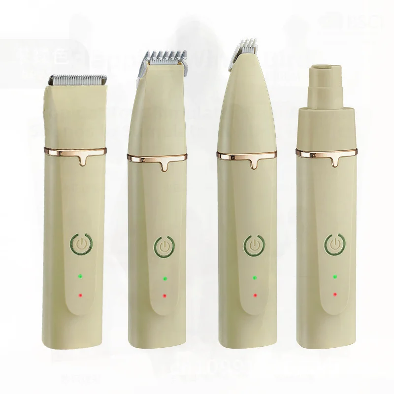 متعددة الوظائف ماكينة حلاقة للحيوانات الأليفة 4 في 1 مقص الشعر الكهربائية الكلب مسمار طاحونة USB قابلة للشحن أدوات حفر أبيض/أصفر ABS #3