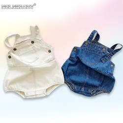 2023 nuovo in estate neonato neonate ragazzi senza maniche tuta in denim solido outwear bambini tute per bambini tute in cotone