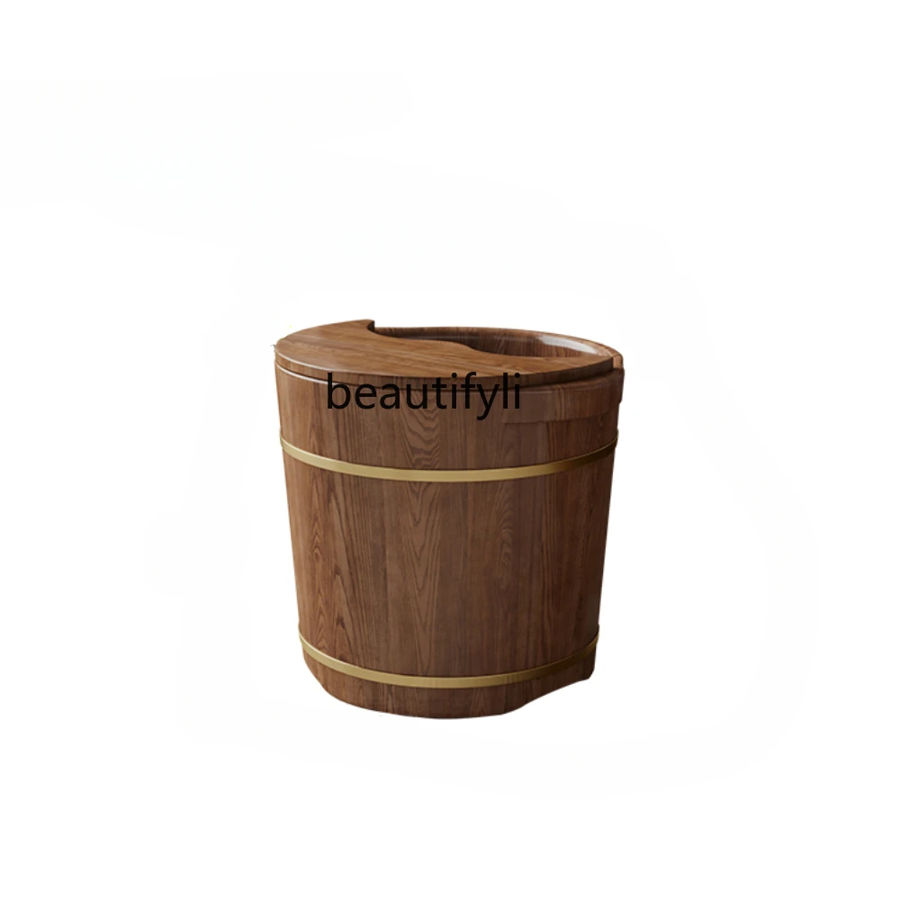 Solid Wood Foot Bath Barrel Ash Wood over Calf Feet Bathing Tub Health Care Foot Massage Bucket Wooden Basin