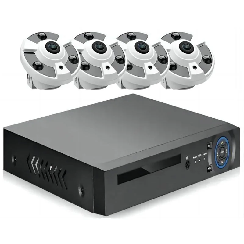 4mp 5mp 8mp 4ch Panoramic POE Security Camera System Poe Cctv Fisheye IP Kit Ip 5MP 4ch POE Panoramic CCTV Camera System