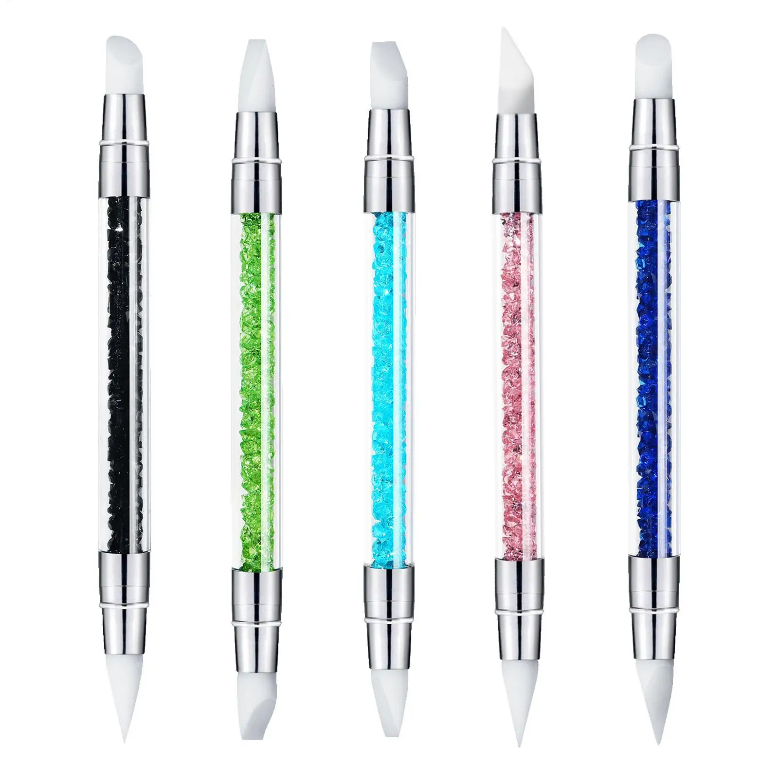 NailArt Tools For Gel Polish Professional Nail Tools Dual-Ended NailArt Sculpture Pen Dotting Tools Silicone Nail Polish