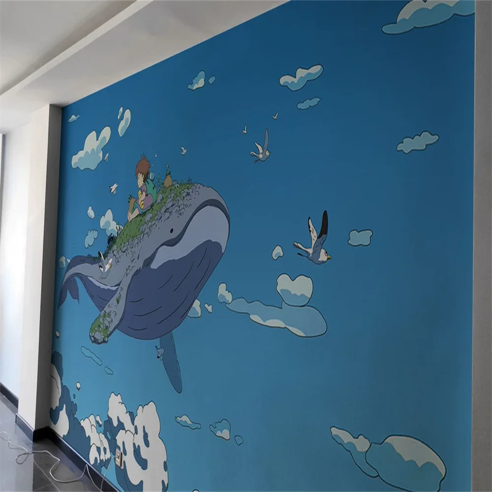 صور مخصصة جدار جدارية خلفيات لغرفة الأطفال غرفة المعيشة أريكة التلفزيون الكرتون خلفية ديكور المنزل حائط الخلفية اللوحة #2