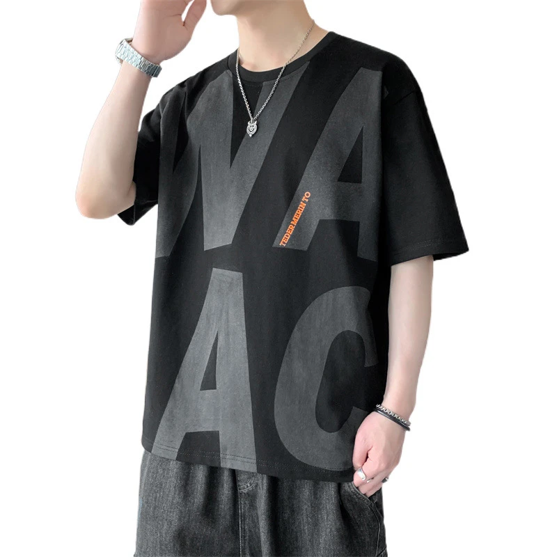 Men American Retro Hip Hop Graphic T Shirt, Summer Loose Fit Crew Neck Streetwear Tee Top