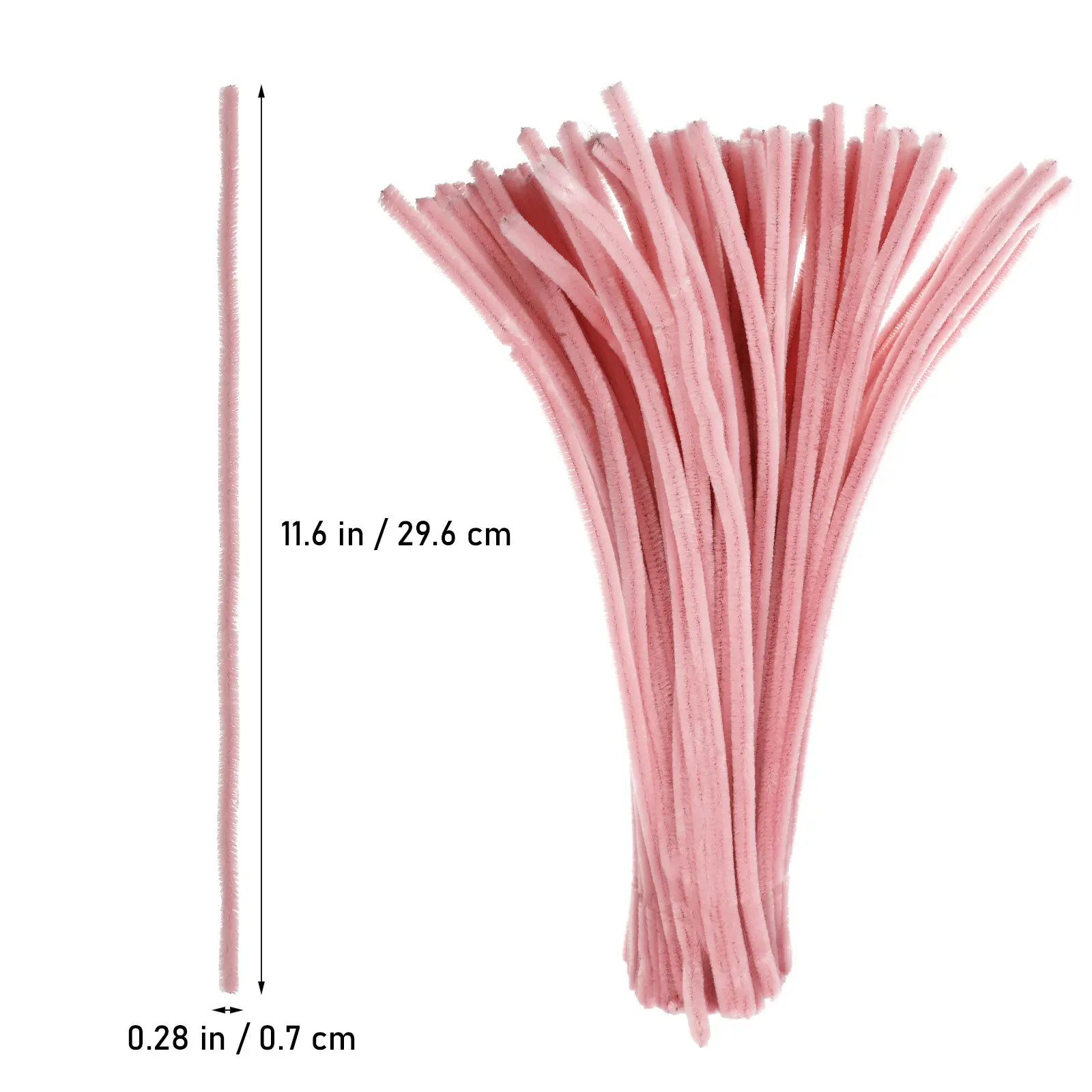 200Pcs Thick Chenille Stems Craft Pipe Cleaners for Flowers Making Holiday Garland Valentine's Day DIY Soft Bendable Strong view 4
