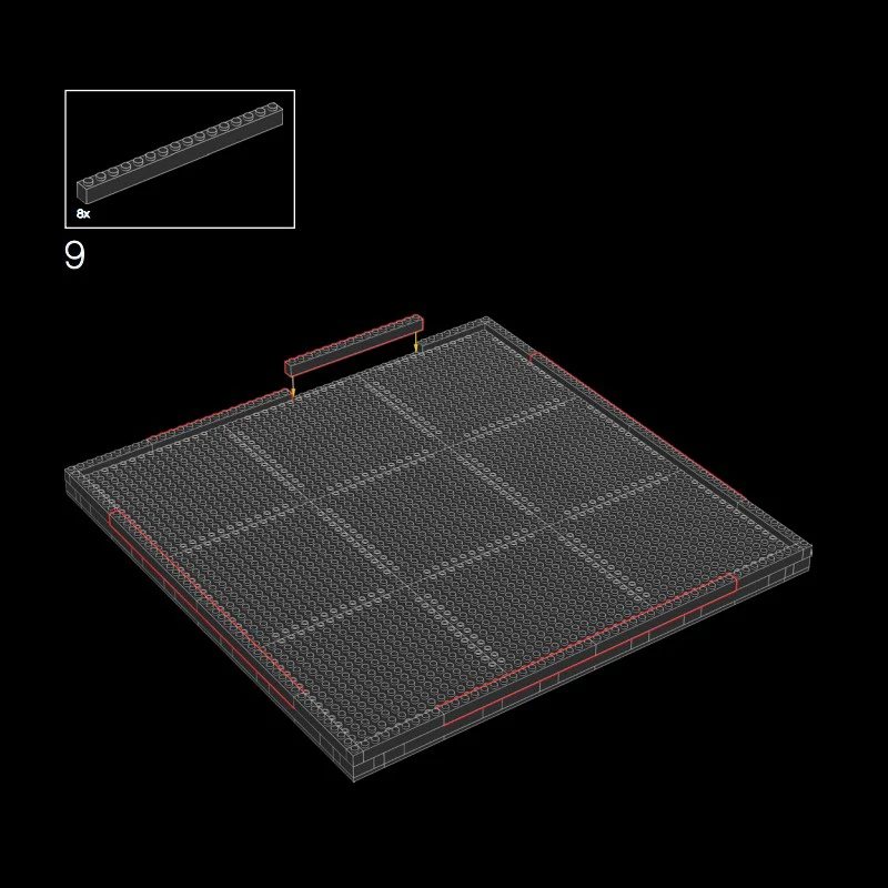 Pixel Art Malerei Weiß Fotorahmen Set Ziegel 4/3 16x16 Grundplatten Bausteine MOC Teile Spielzeug Kompatibel 31202/31204/65803 – Detail 10
