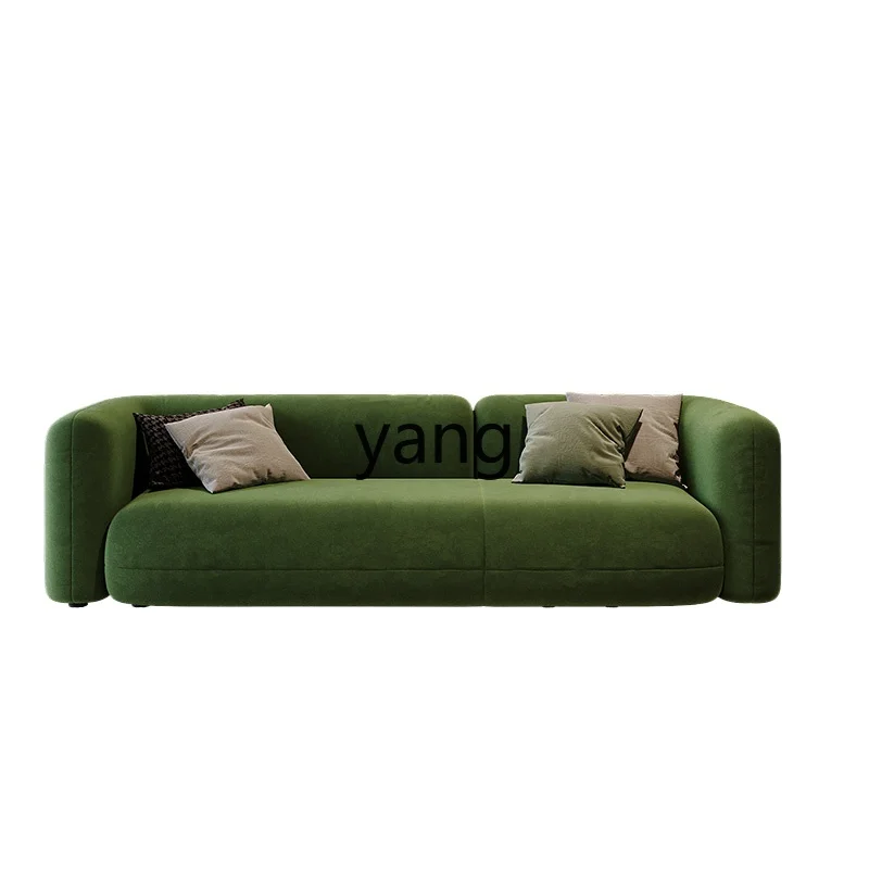 Yjq Clothing Store Apartment B & B Living Room Dark Green Fabric Sofa Modern Simple Straight Row Sofa