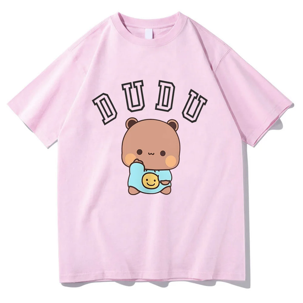Panda Bear Cartoon Printing T-shirts Short Sleeve Women Men Cotton Tee-shirt Bubu Dudu Cute Graphic Tshirts Casual Summer Tees
