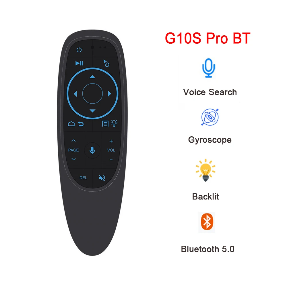 G10S PRO BT Voice Remote Control 2.4G With BT5.0 Wireless Air Mouse Gyroscope Smart Remote Backlit For Android TV Box PK G10