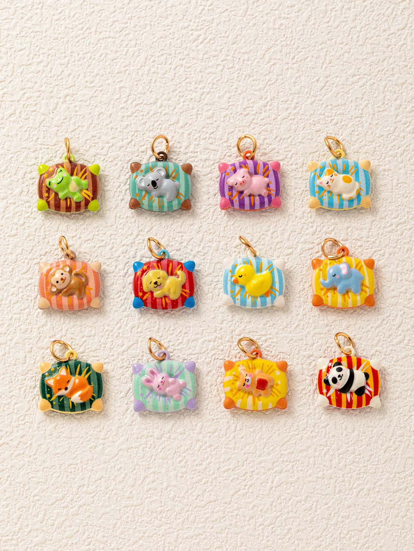 Ins Healing Einfache Beliebte Tier-Serie Kleiner Bär Frosch Hase Affe DIY Anhänger Charms für Schmuck – Detail 3