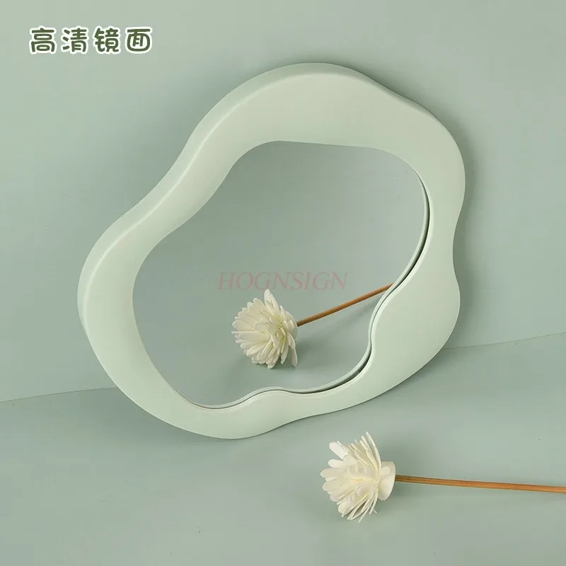 ミラー、化粧鏡、折りたたみデスクトップ、寮の壁掛け漫画、かわいいデスクトップ、小さな化粧鏡、ポータブル