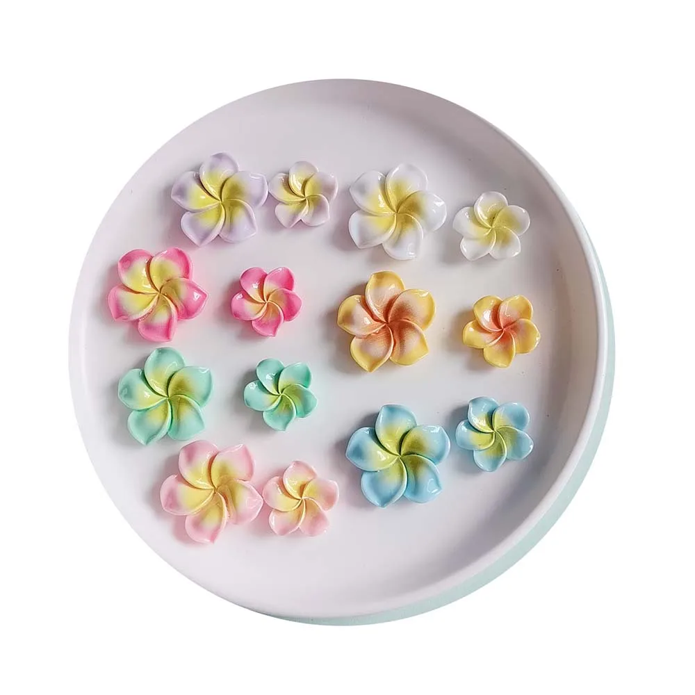 Resin Frangipani Plumeria Flat Back Flower Cabochon DIY Scrapbook Phone Decor Crafts Embellishment 20MM/29MM