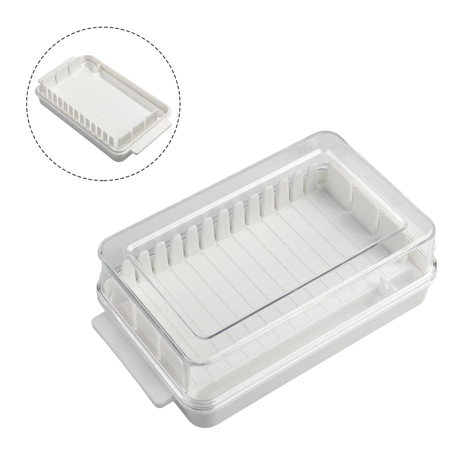 Butter Box Cheese Storage Box 16.5*9.5*5cm Butter Cut Cheese Convenient Refrigerator Designed With An Inner Ridge