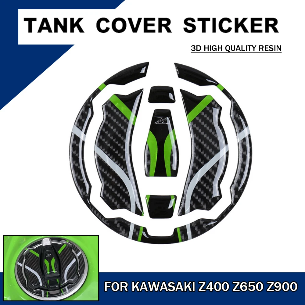 

Motorcycle Carbon Fiber Fuel Tank Oil Cap Decals Waterproof 3D Stickers For Kawasaki Z900 Z400 Z650 2017-2023 2024 Z 900 400 650