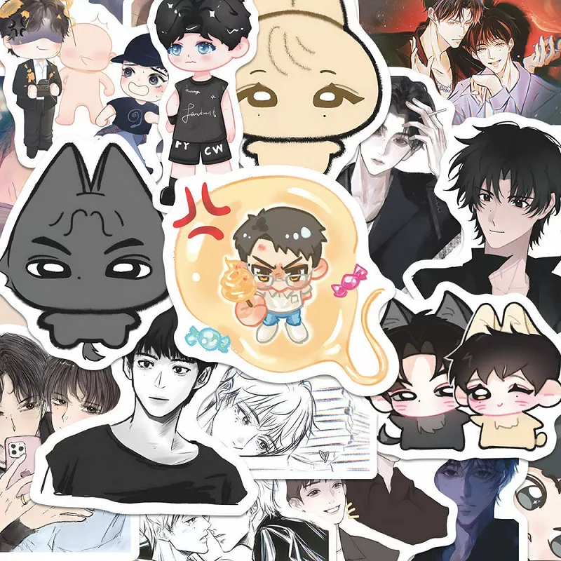 مجموعة ملصقات الحب المكونة من 50 قطعة من الدراما المنتقحة - هدية لمحبي ملصقات تزيين كرتونية Chi Cheng & Wu Suowei