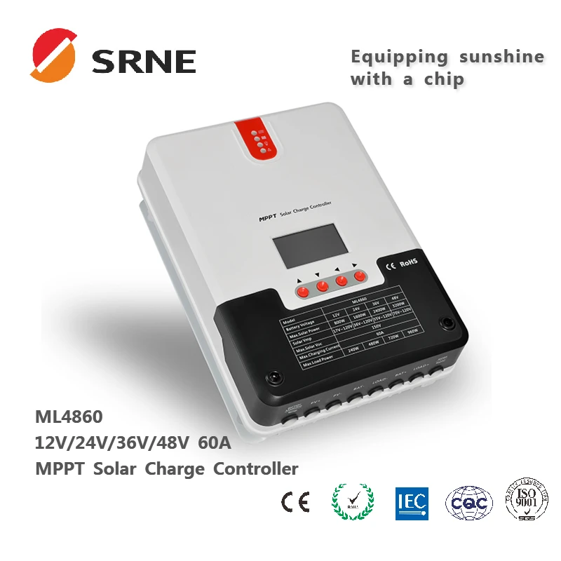 SRNE Solar ML4860 48v Power Controller 60A Off Grid Solar 60A Power For Home Solar Controller