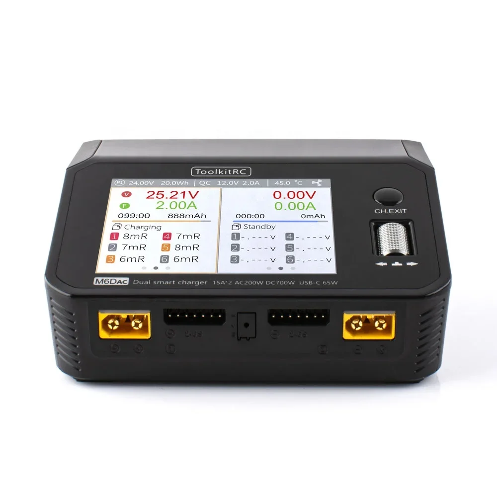 Factory Outlet ToolkitRC M6DAC 200W AC DC 7-28V Power Supply QC 65W Fast Charge Dual Outputs Balance Charger