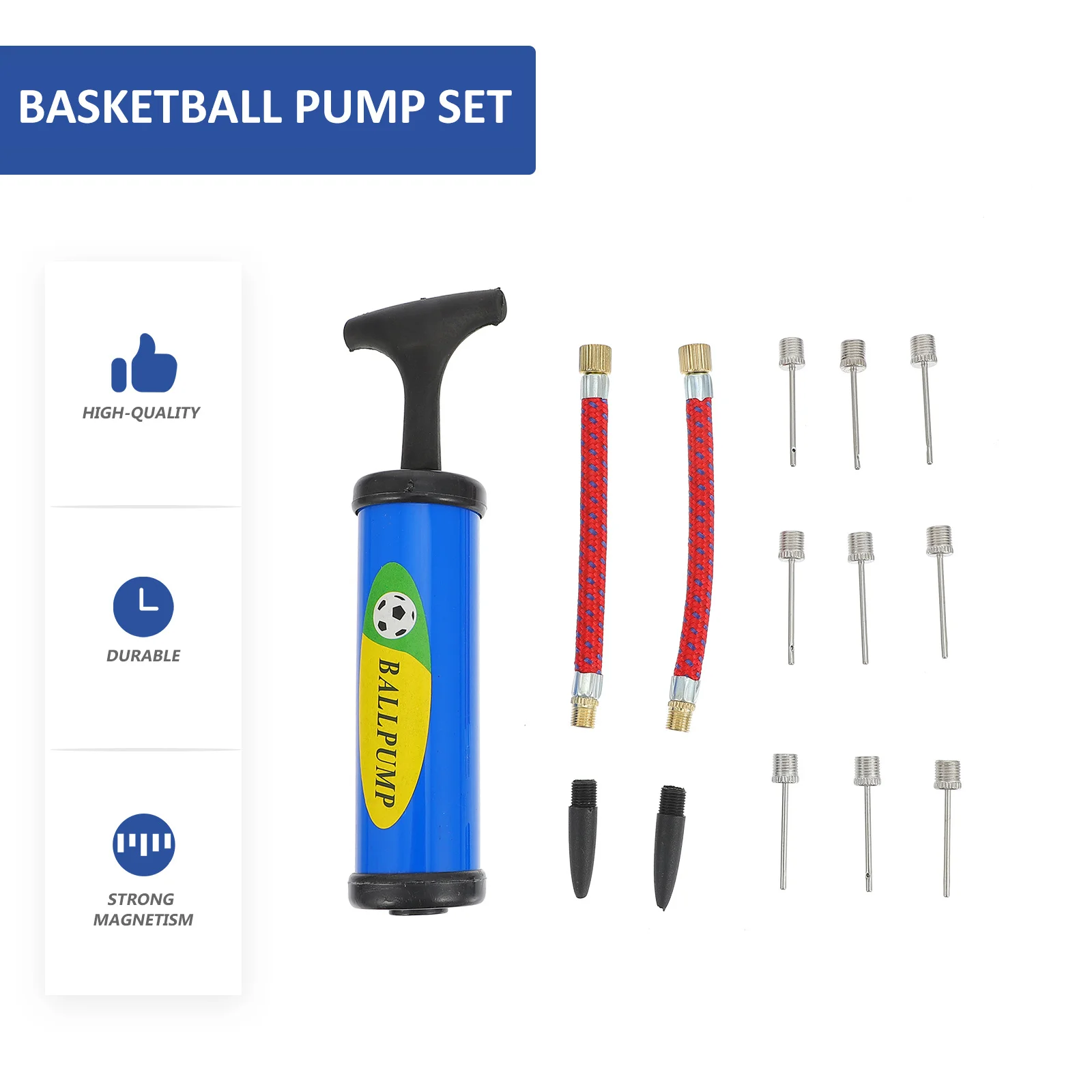1 комплект, мини-ручной надувной насос премиум-класса, прочный, безопасный, длительный срок использования, различные насадки, подходящие различные надувные шарики