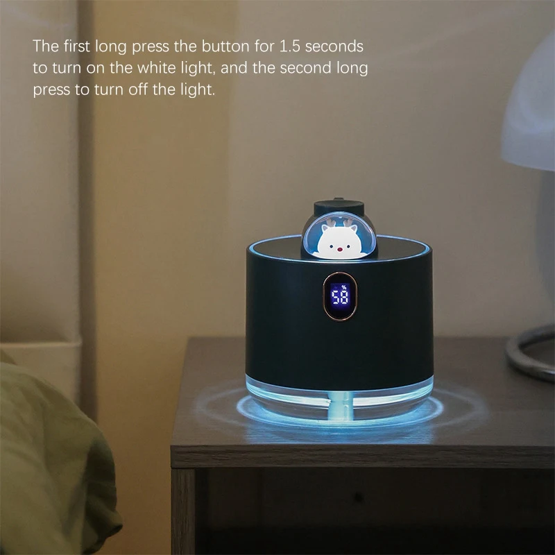 Umidificador portátil Cute Cool Mist, Volume de água, Umidificador de ar pequeno, USB, Casa, Quarto, Escritório, Mesa, Carro, Viagem, 500ml