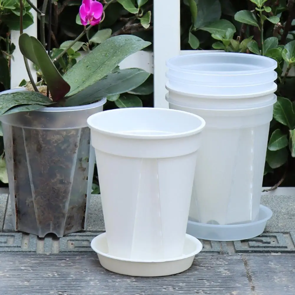 

Orchid Pot with Saucer Flowerpot with Side Ventilation And Drainage Holes Rot Prevention Plant Pot for Phalaenopsis Roses Flower