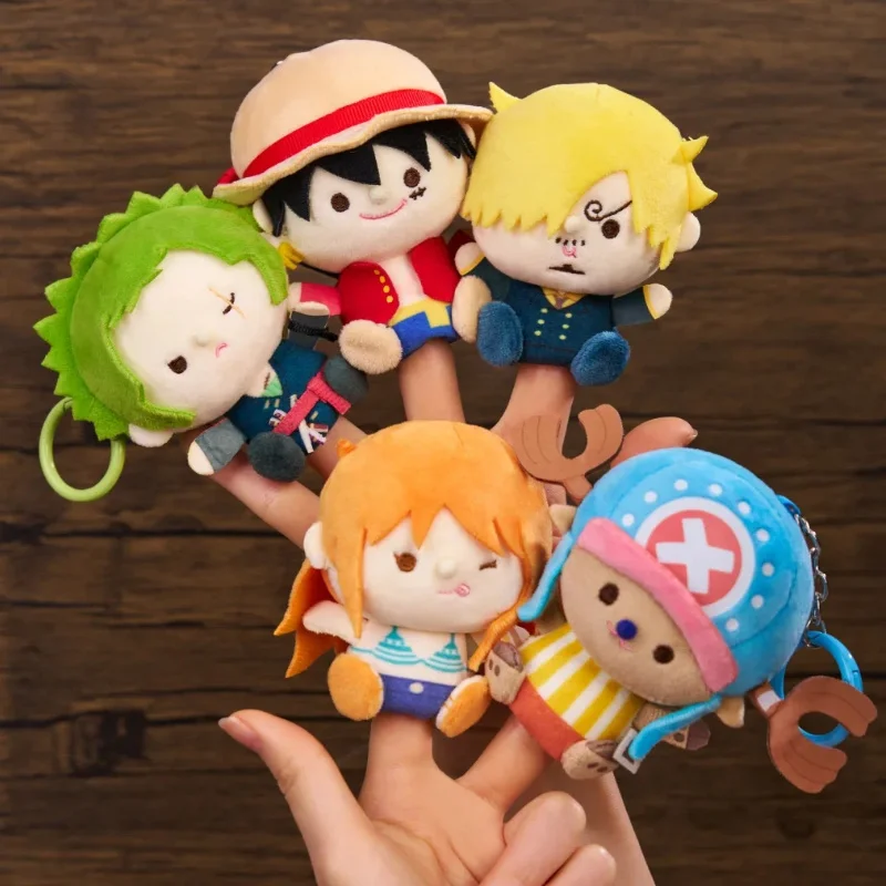 

New Original KAYOU One Piece 10cm Doll Plush Finger Puppet Pendant Blind Box Luffy Zoro Ace Sanji Stuffed Soft Toy Birthday Gift