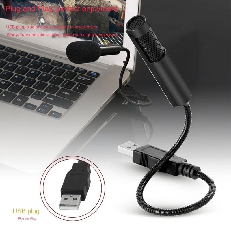 Mini USB Condenser Microphone, Mini Recording Wired Microphone For Singing, Voice Chat, Webcast, Online Teaching, Easy To Use