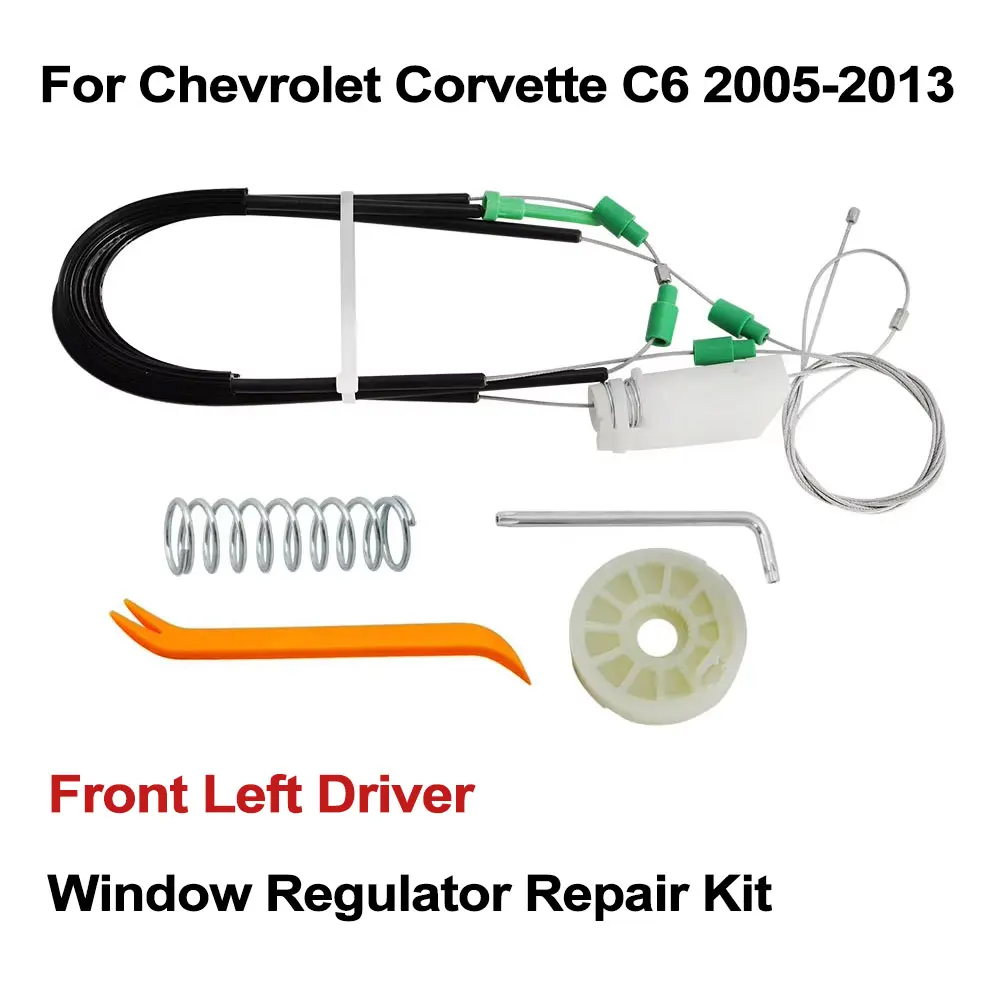 

For Chevrolet Corvette C6 All Versions 2005-2013 Front Left Driver Window Regulator Repair Kit