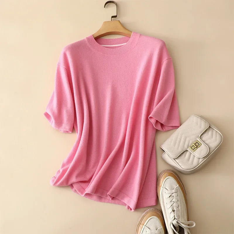 

spring summer new styles loose casual 100% cashmere sweater women