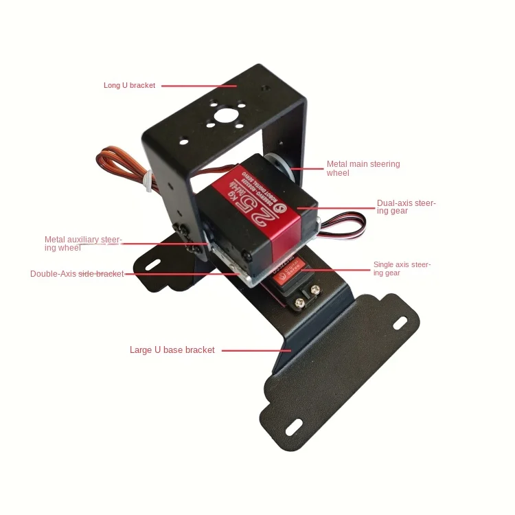 2 dof Roboterarm horizontale und vertikale kardanische Halterung DIY festes Zubehör geeignet für mg996 Lenkgetriebe programmier bares Kit – Detail 4