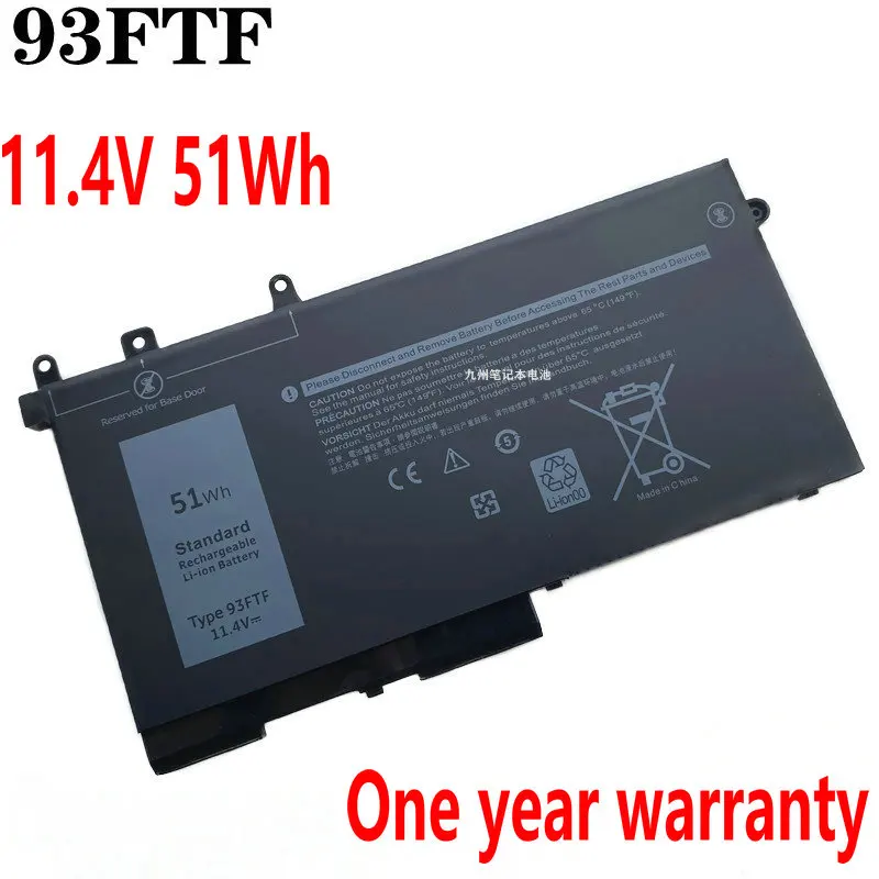 

11.4V 51Wh 93FTF 83XPC D4CMT 4YFVG Laptop Battery For Dell Latitude 5280 5480 5580 5290 5490 5590 Series