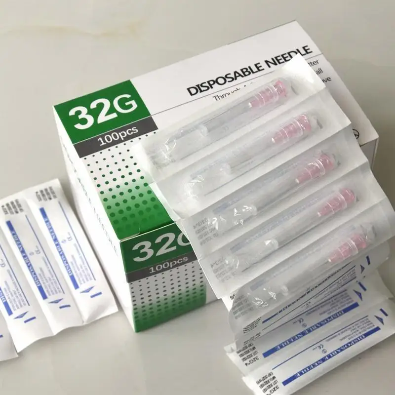 32G/31G/34G Meso Disposable Painless Small Needle Irrigator For Superfine Beauty Needle Eyelid Tool Parts