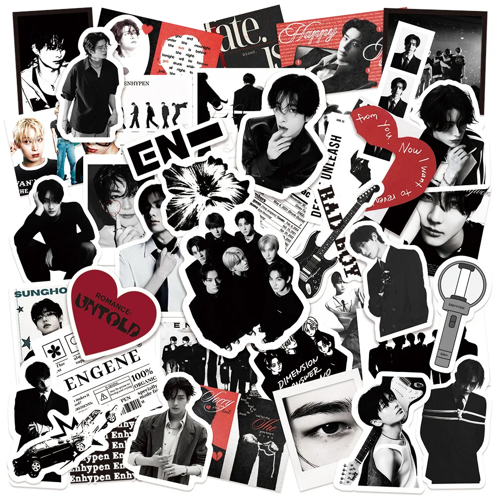 50 قطعة جديد KPOP-ENHYPEN كوريا هيسونغ جاي جيك سونغهون JUNGWON NI-KI ألبوم موضوع صور الحفلات ملصقات حقيبة الظهر المحمول