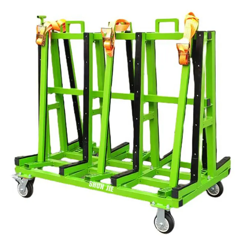 500 kg Tragfähigkeit, Glas, Granit, Marmorplatte, Transport-Umschlagwagen, kleine Größe, Glasregal mit Rahmen