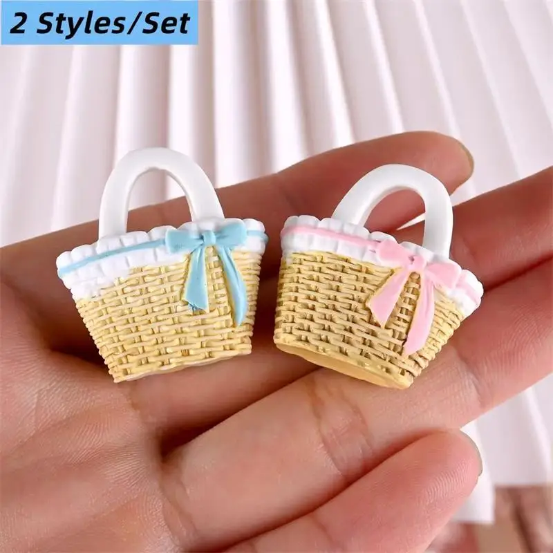 Mini Rattan Baskets Pack of 2/3 Dollhouse Accessories Adorable Pretend Play DIY Toys Gift for Kids