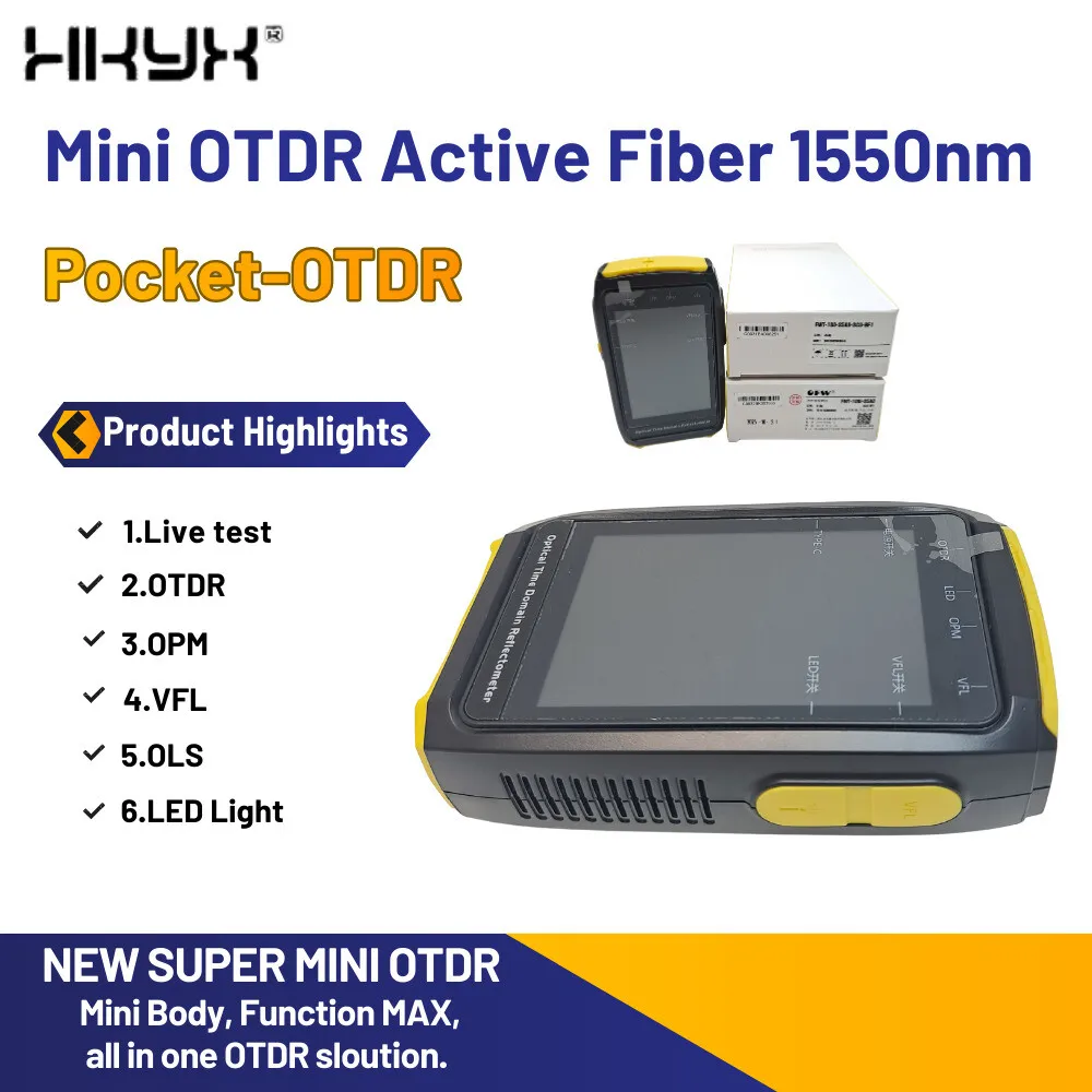 

Mini OTDR Optic Otdr Optical Reflector Active Fiber Live Tester 1550nm 20dB Optical Reflectometer Touch Screen OPM VFL iOLA