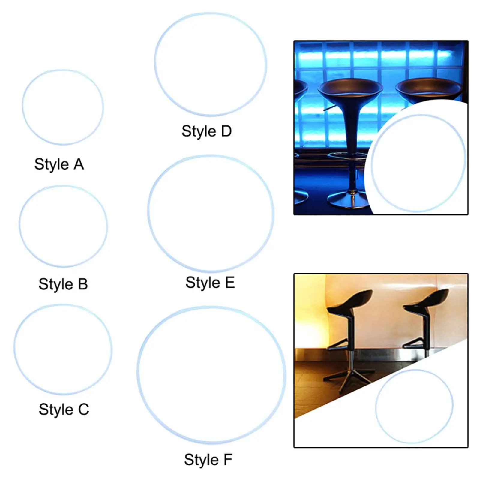 Chair Foot Protector Rubber Ring Bar Stool Base Strip Round Edge Guard Anti Noise Pad for Furniture Floors