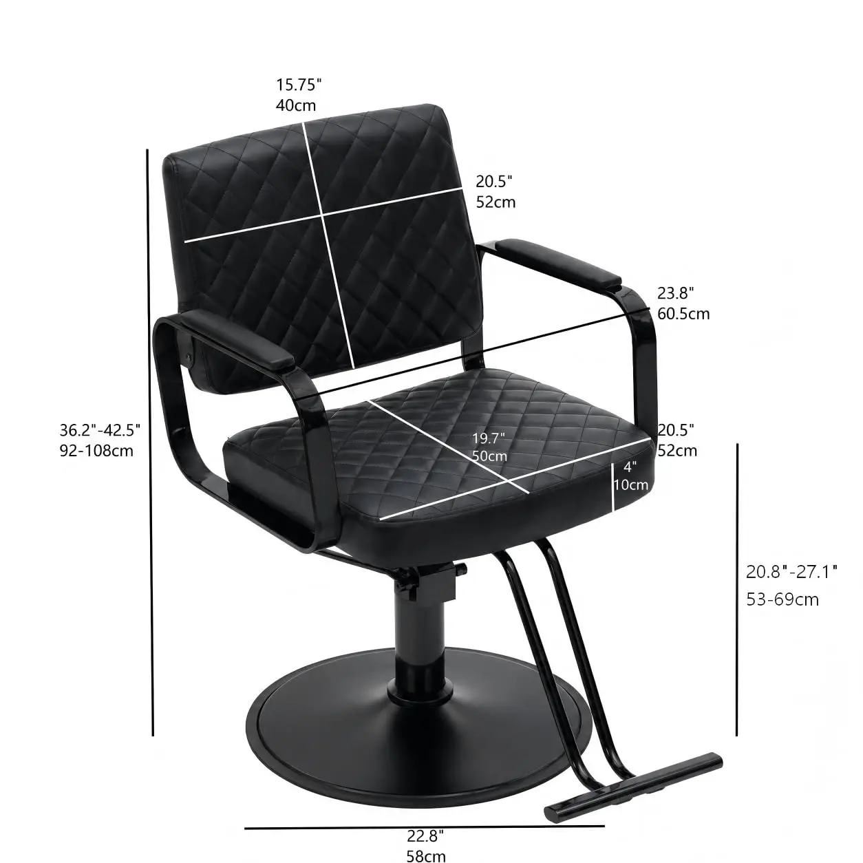 360° Adjustable Salon Chair with Ergonomic Foam Cushion for Salons & Spas, Customized