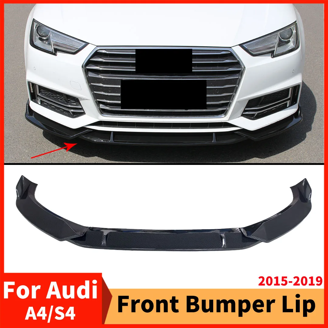 

Splitter Air Dam Tuning Front Bumper Lip Protector Body Kit For Audi A4 S4 S-Line B9 2015-2019 Deflector Facelift Decoration