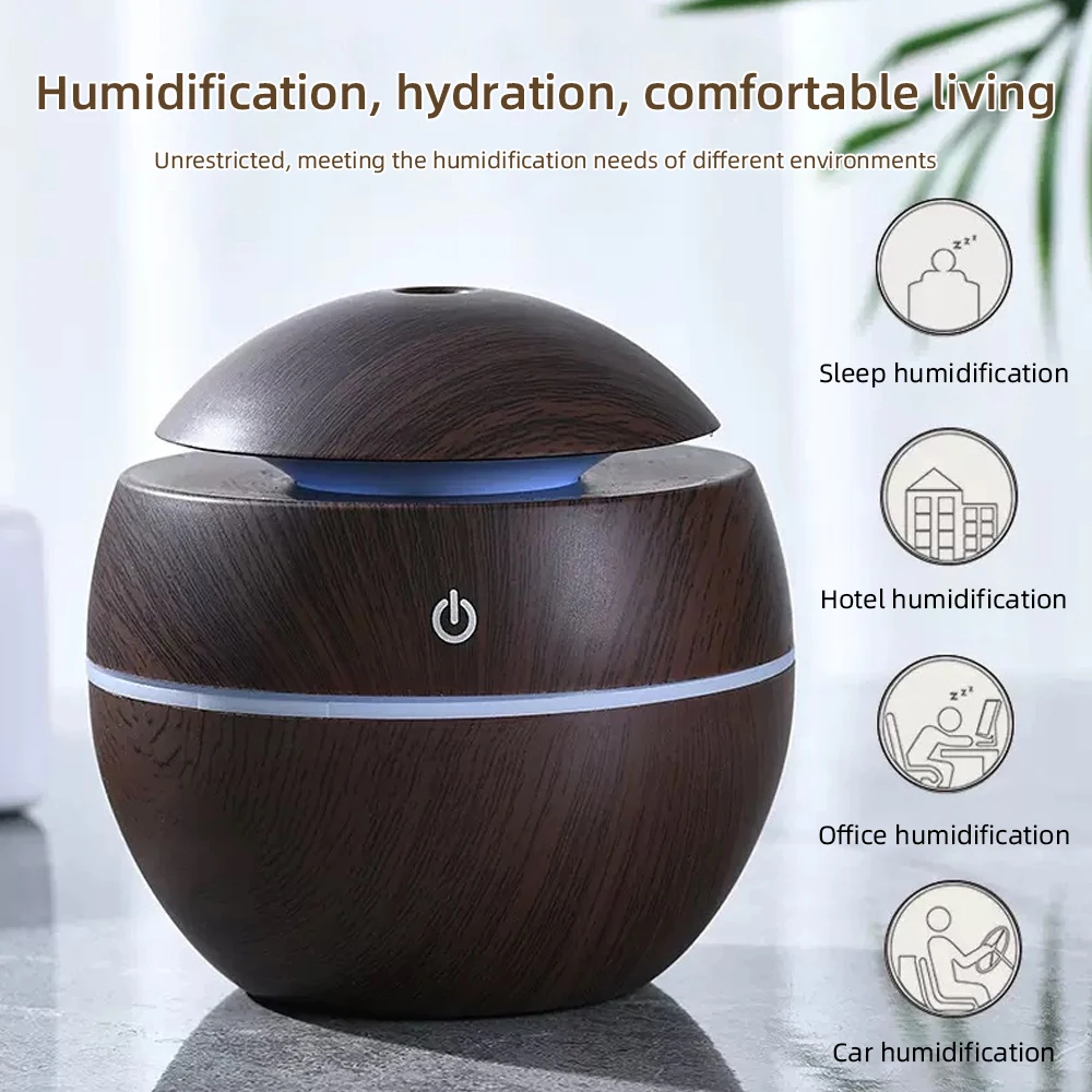 Smart Desk Humidifier for Bedroom/Office  Ultrasonic Mist, Touch Control & Customizable Ambient Lighting