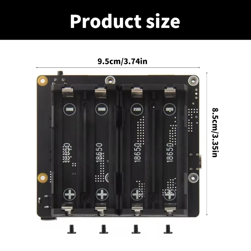 لوحة تمديد إمداد الطاقة UPS X1202 لـ RPi 5 مع دعم إدخال واسع 4x18650