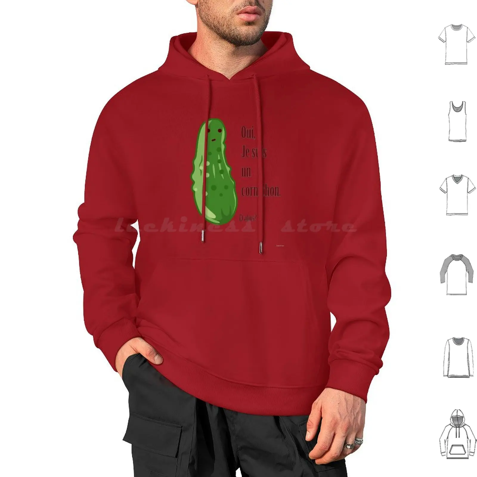 French Pickle-Oui , Je Suis Un Cornichon Hoodies Long Sleeve Pickle Cornichon Cucumber Concombre Funny Funny Pickle