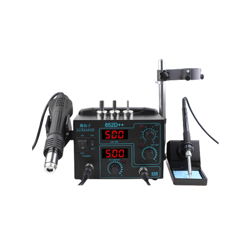 

858D+/852D++ Heat Gun Desoldering Stand Soldering Iron Phone Repair Welding Station Welding Hot Air Fan Gun LED Screen