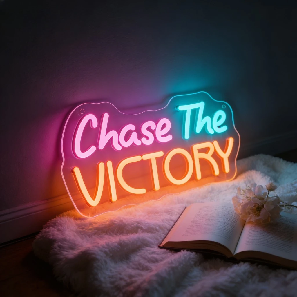chase-the-victory-ネオンライトサイン-壁飾り用-ネオンサイン-usb電源-調光可能led-ジム-スポーツルーム-モチベーションを高める寝室の装飾用