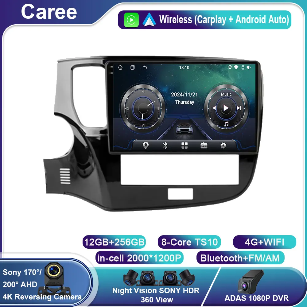 

Android 14 Carplay Car Radio For Mitsubishi Outlander 3 GF0W 2018-2021 Multimidia Video Player Navigation Head Unit Stereo 2din