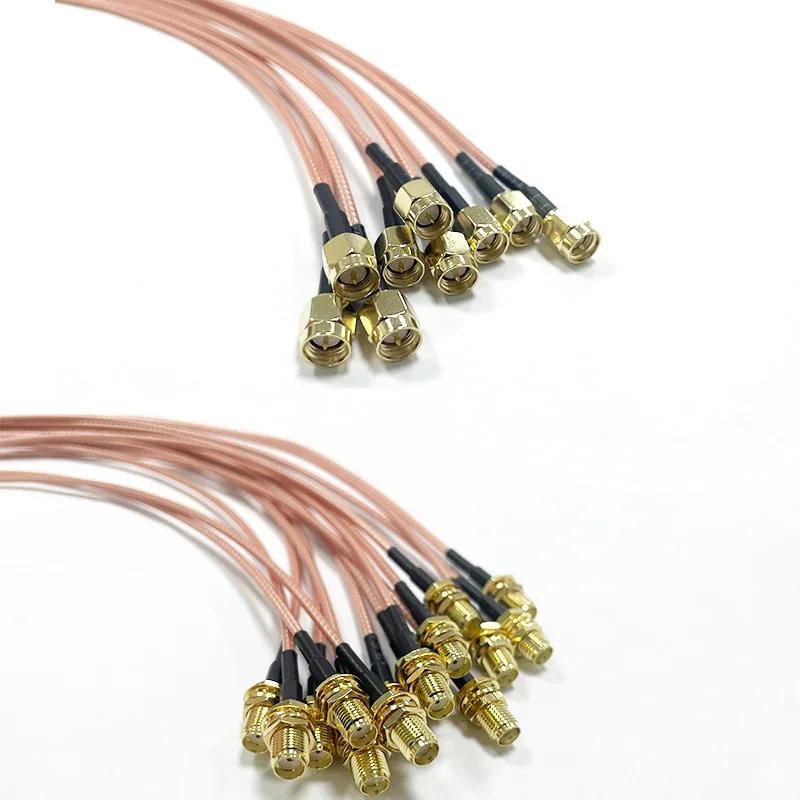 OKM 5PCS Set SMA Female Bulkhead Mount to SMA Male RG316 Antenna Extension RF Cable  Custom Length Compatible with 4G LTE Router