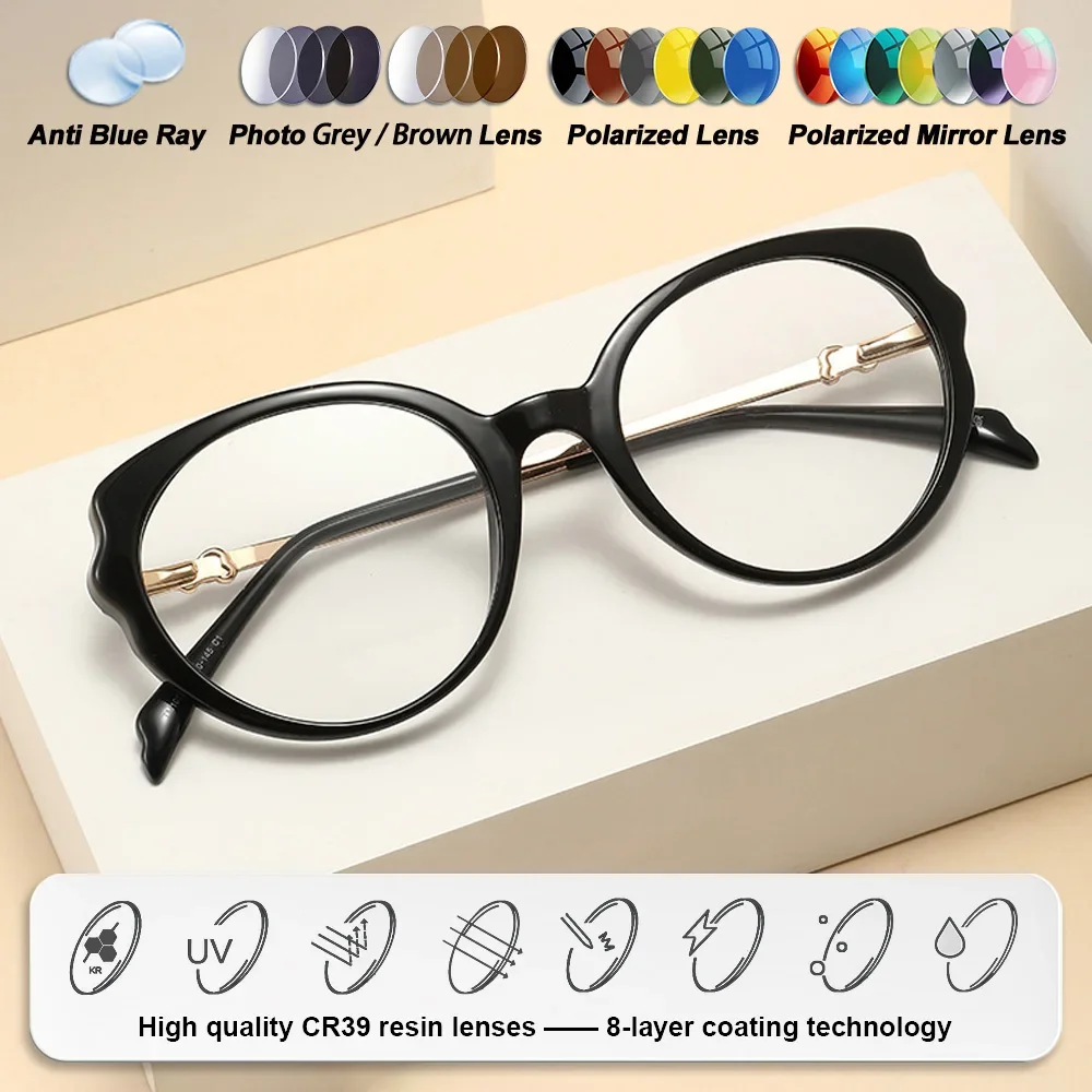 نظارات قراءة طبية بتصميم جديد للسيدات على شكل عين القطة من OLLYMURS مضادة للأشعة الزرقاء نظارات كمبيوتر تقدمية فوتوكروميك