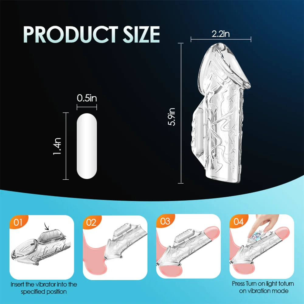 ملحقات كم القضيب الواقي الذكري توسيع الذكور تأخير الهزاز البظر مدلك خاتم الديك تهتز غطاء القضيب الجنس لعب للرجال