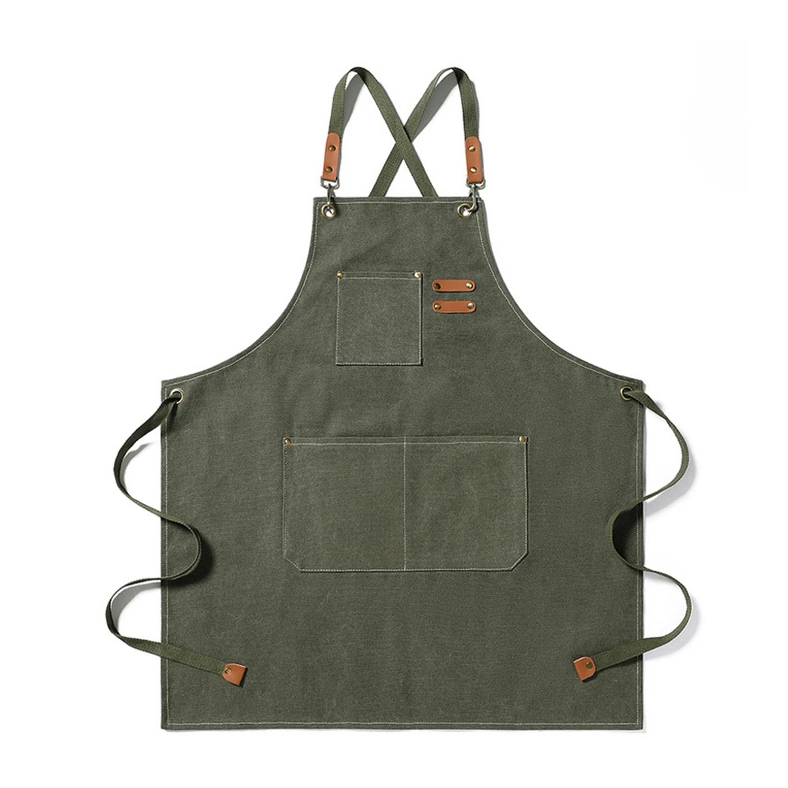 Fashionable Women's Solid Apron With Pocket Waterproof Oil Proof Adjustables Washable Denim Apron For Home Kitchen Restaurant