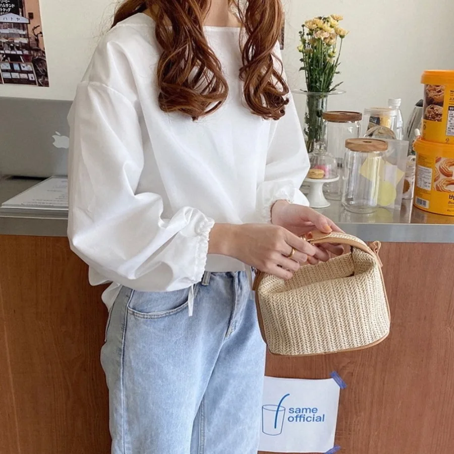 

【New style】Spring new Korean Dongdaemun straw woven small bag casual women's bag portable shoulder -body bag