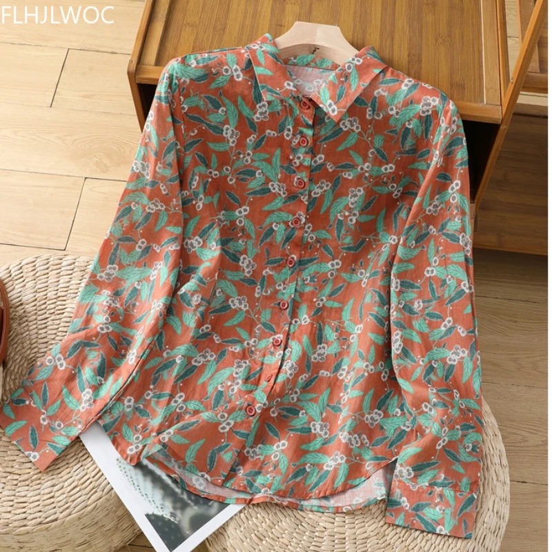 Hauts en coton et lin pour filles, chemisiers de Village rustique, Style campagnard, japon Mori, mignon, doux, imprimé Floral, rétro, Vintage, chemises de base