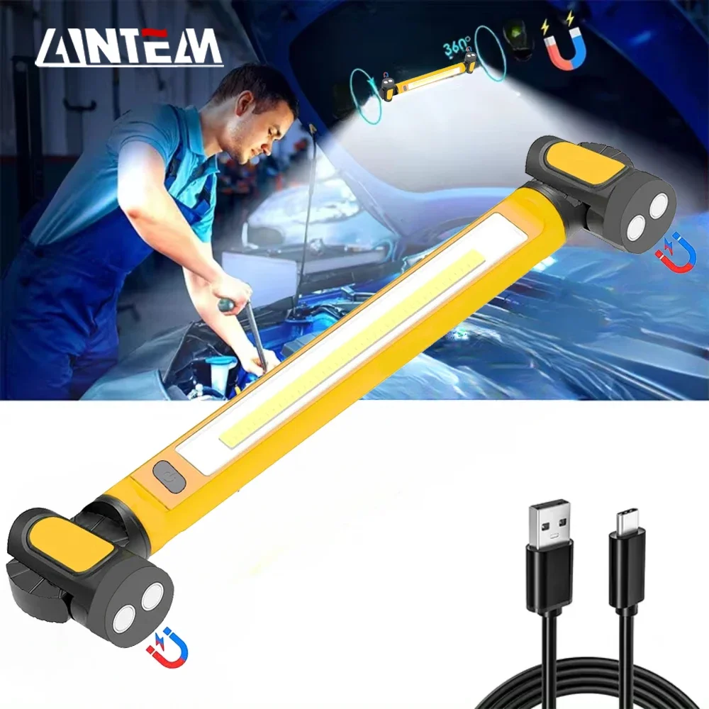 Super Bright Magnetic Work Light Built-in 5200mAh Rechargeable Battery Underhood Work Lamp Bar For Car Repair Outdoor lighting